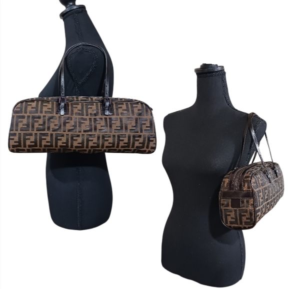 SOLD Vintage Fendi Bauletto Zucca Barrel Bag 8BL006 - Picture 2 of 16